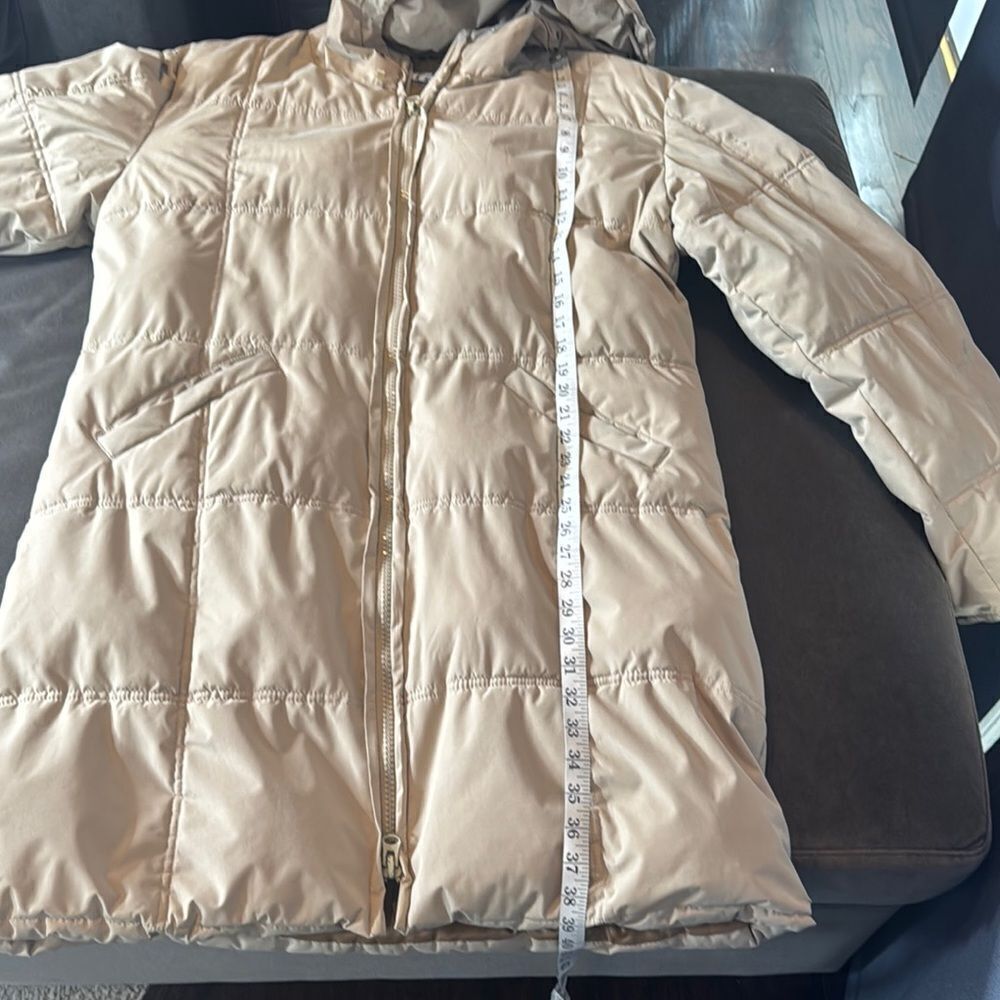 Vintage Beige Hooded Puffer Coat 725 Originals Mid Length Size EU44 (L/XL) *READ - Picture 8 of 15